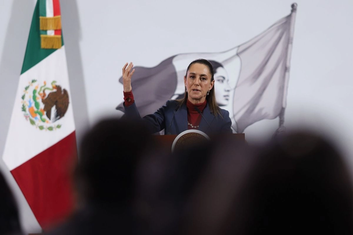 Claudia Sheinbaum, presidenta de México, responde las preguntas de la prensa durante la conferencia del pueblo de este miércoles.