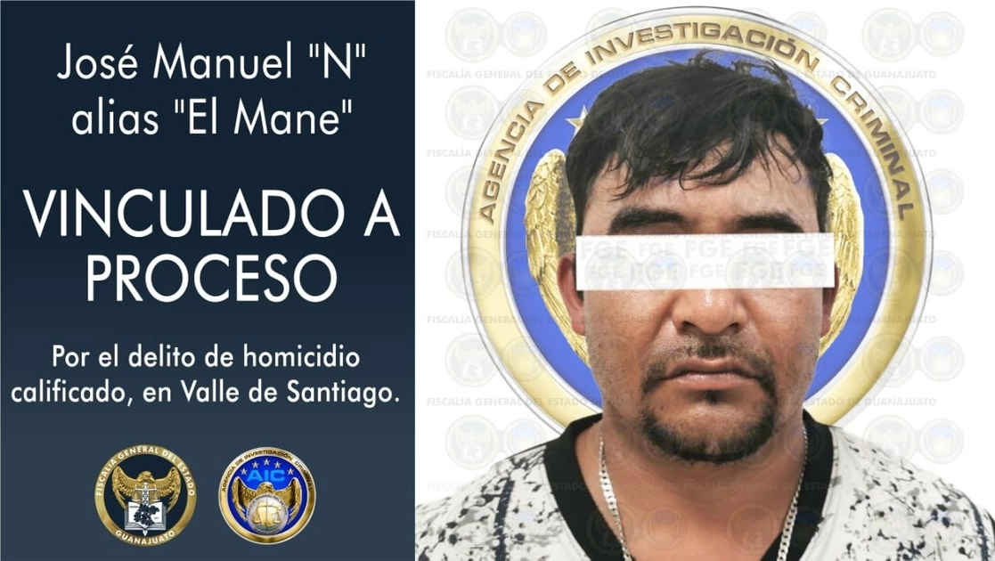 ‘El Mane’ fue vinculado a proceso por el homicidio de dos jóvenes en Valle de Santiago. Imagen tomada del Twitter @FGEGUANAJUATO 