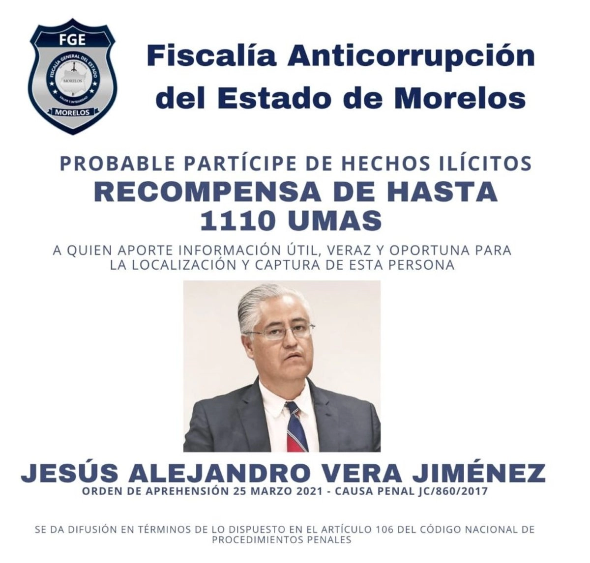Jesús Alejandro Vera Jiménez fue aprehendido en Cuautla por la FGR; enfrenta señalamientos por el presunto desvío de más de 200 millones de pesos durante su gestión y permanecía prófugo desde 2021. Foto