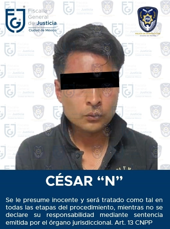 César N, el taxista, quedó a disposición de un juez en el Reclusorio Preventivo Varonil Sur. Imagen difundida por la Fiscalía capitalina 
