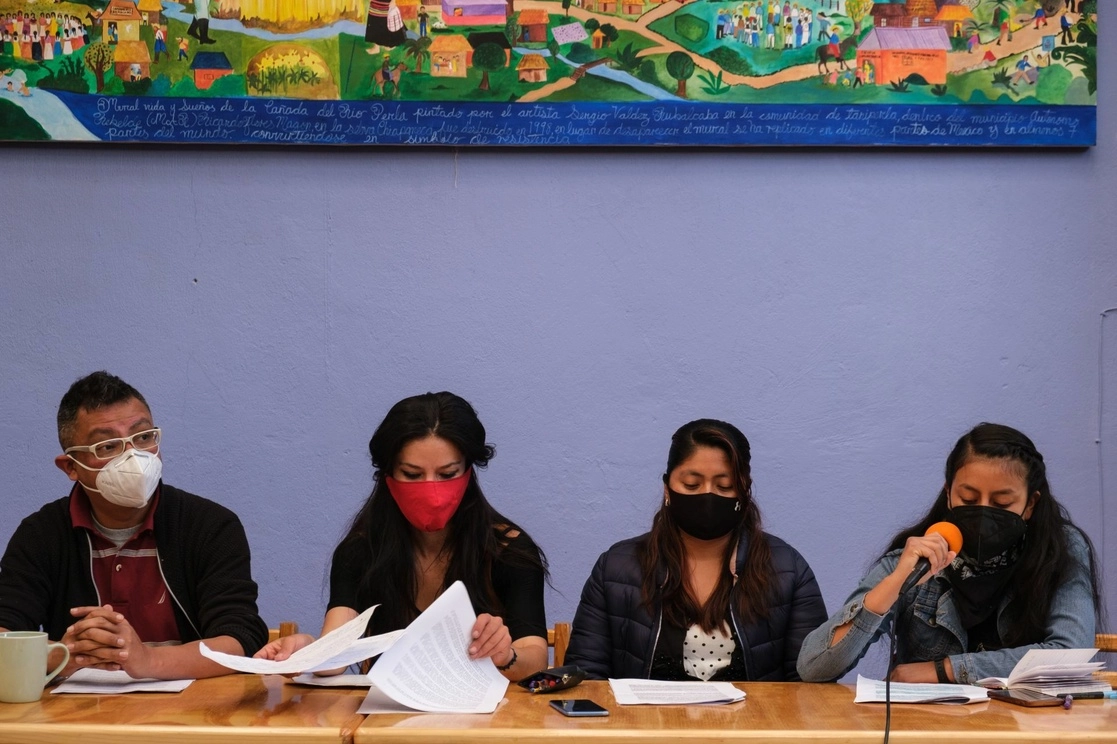 La Caravana de Solidaridad y Documentación presentó este lunes su segundo informe de las visitas realizadas a la comunidad chiapaneca de Nuevo San Gregorio. Foto Cuatoscuro