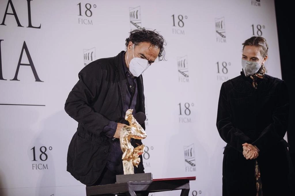 Alejandro González Iñárritu en el Festival de Cine de Morelia. Foto @Alejandro_Ramz