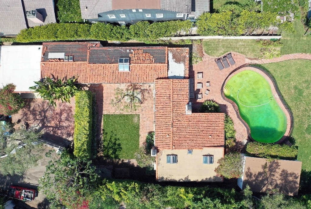 Vista aérea de la última casa de Marilyn Monroe, ubicada en Brentwood, California. Foto Afp 