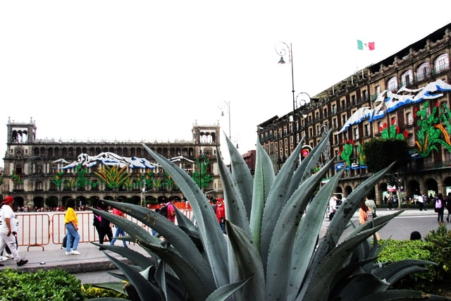 Iluminación para la noche del Grito de Independencia en el Zócalo capitalino, el 9 de septiembre pasado. Foto Roberto García Rivas 