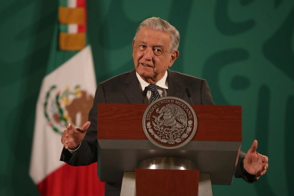 El presidente Andrés Manuel López Obrador durante su conferencia matutina desde Palacio Nacional, este miércoles. Foto José Antonio López




