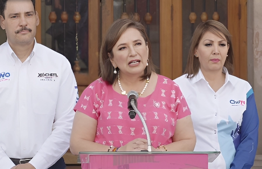Xóchitl Gálvez, candidata presidencial de la oposición, durante un evento en Aguascalientes, en el día de inicio de la campaña electoral, el 1 de marzo de 2024. Imagen tomada de la una transmisión en vivo a través de sus redes sociales

