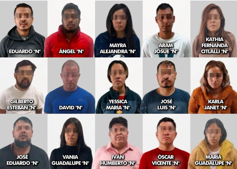 Nueves hombres y seis mujeres, presuntos integrantes del 'CJNG', fueron detenidos por la Agencia de Investigación Criminal tras cateos realizados en los municipios de Guanajuato, San Francisco del Rincón y Purísima del Rincón. Foto Tomada de X  