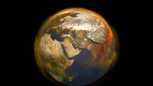 Retrato tridimensional que la Nasa elaboró sobre los gases de efecto invernadero causante de altas temperaturas. Foto Afp