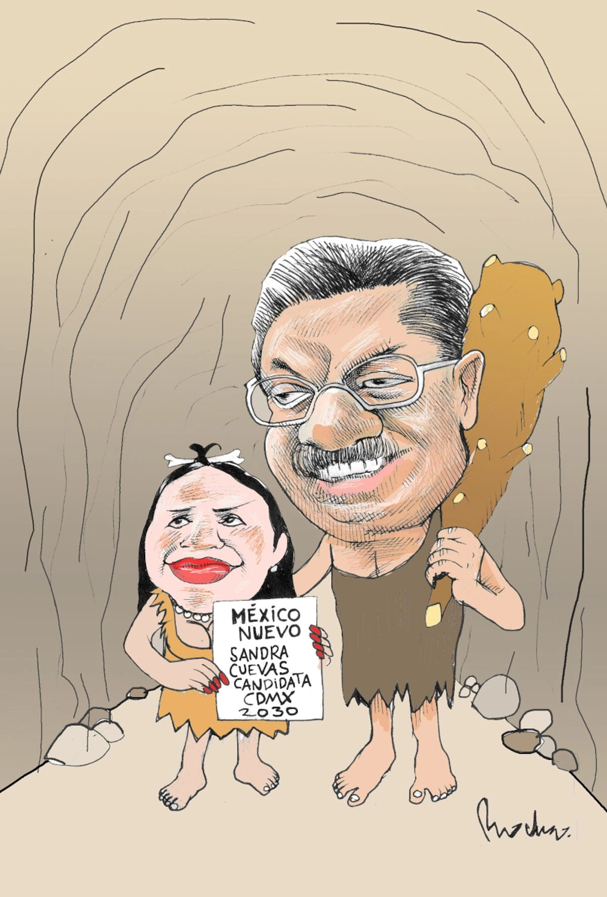 Cavernarios picando piedra 