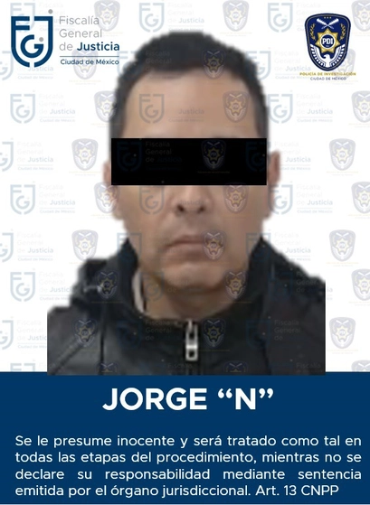 Jorge N fue detenido por la presunto comisión del delito de pornografía infantil. Foto SSCCDMX