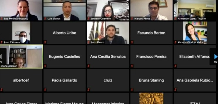 Foro virtual “Experiencias locales en América Latina y el Caribe frente al Covid-19. Foto Tomada del FB de la diputada Jannete Guerrero Maya