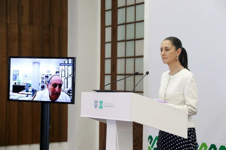 Claudia Sheinbaum en conferencia conjunta con la UNAM y con el Instituto Nacional de Ciencias Médicas y Nutrición Salvador Zubirán. Foto @GobCDMX