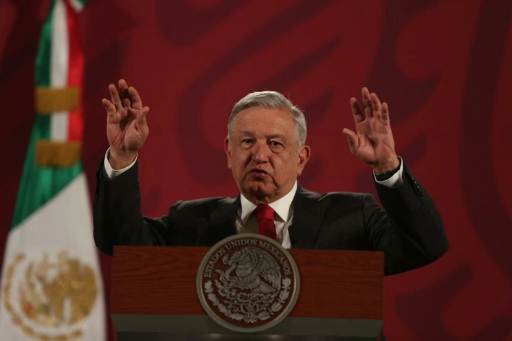 El presidente Andrés Manuel López Obrador en la conferencia matutina en Palacio Nacional. Foto José Antonio López