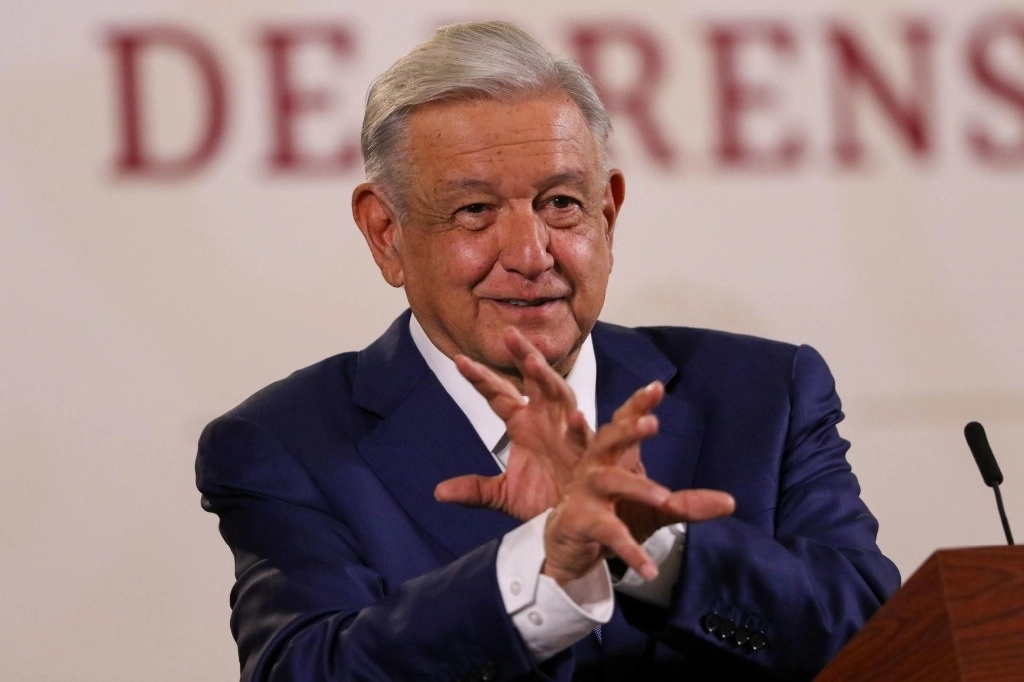 El presidente López Obrador, durante su conferencia matutina del 23 de octubre de 2023. Foto Cuartoscuro 