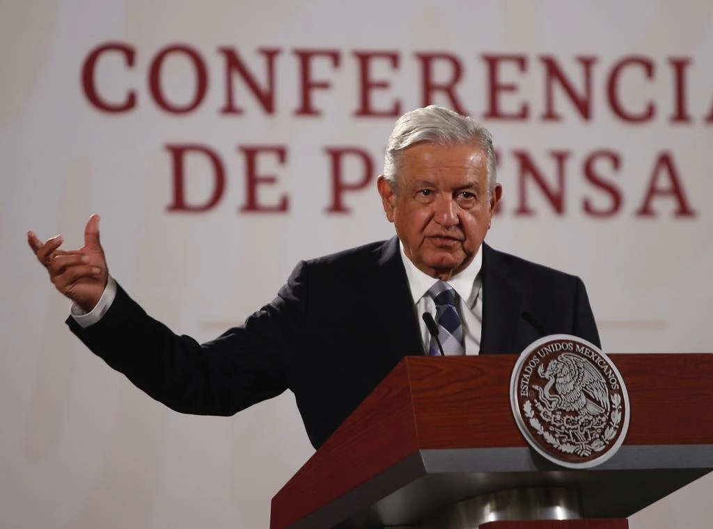 El presidente Andrés Manuel López Obrador durante la conferencia de prensa matutina en Palacio Nacional, el 5 de julio de 2022. Foto Guillermo Sologuren 