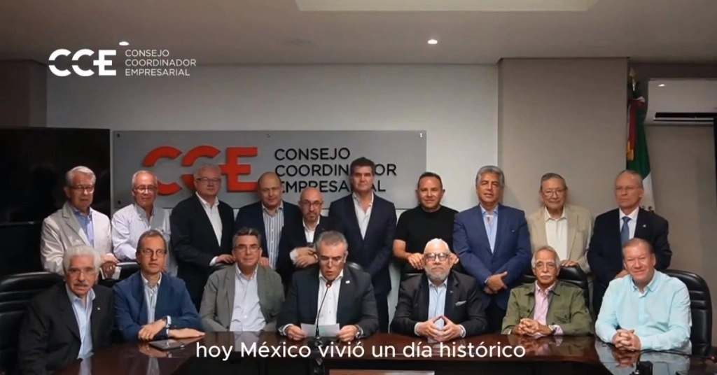 Empresarios se reunieron para emitir un comunicado a la ciudadanía. Foto @cceoficialmx