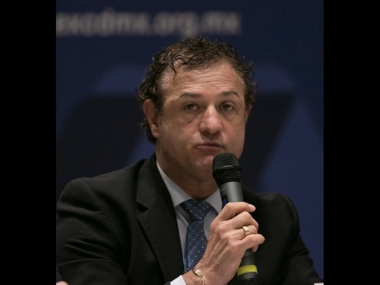 Jesús Padilla Zenteno, presidente de la Coparmex CDMX, durante una conferencia de prensa en un hotel de la Ciudad de México, el 18 de diciembre de 2019. Foto Cuartoscuro