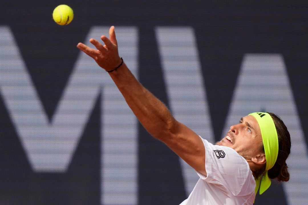 El alemán Alexander Zverev durante el partido final de tenis masculino del ATP Tour en Múnich, Alemania, el 20 de abril de 2025.