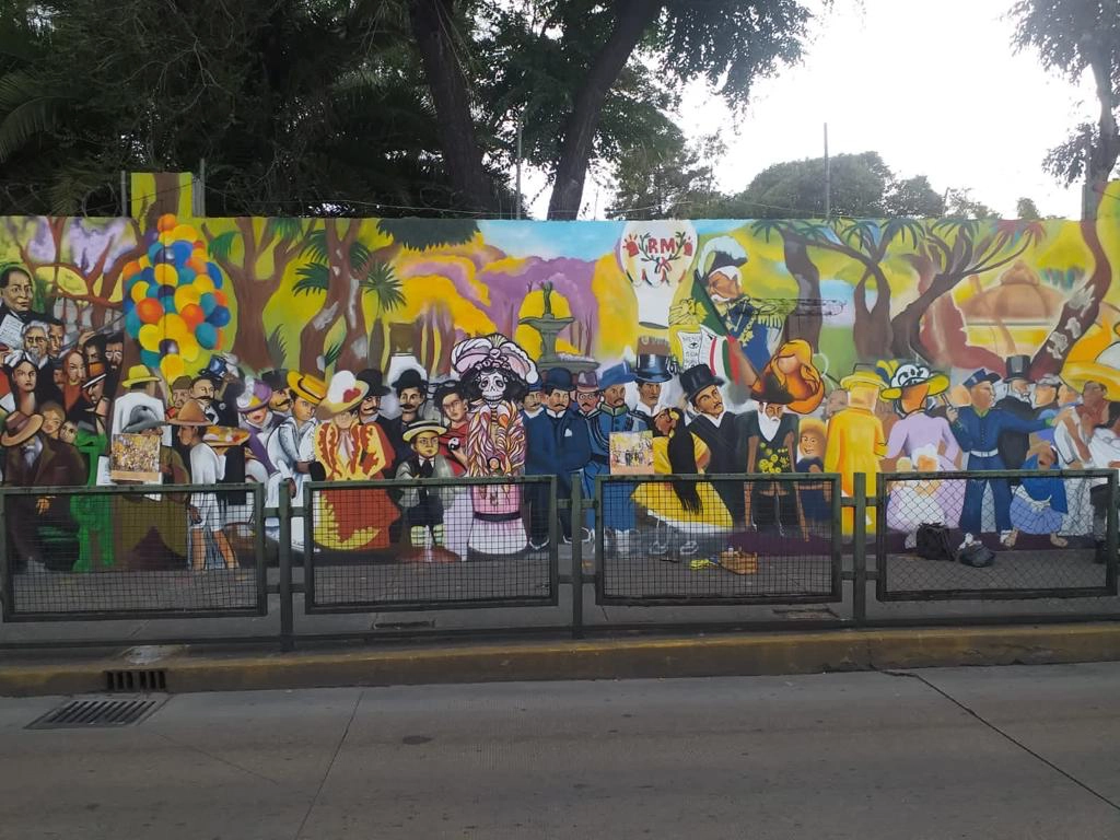 “Sueño de una tarde dominical en la Alameda Central”, del pintor Diego Rivera, es el primero de los 100 murales que vestirán de cultura y arte a Cuauhtémoc. Foto alcaldía Cuauhtémoc