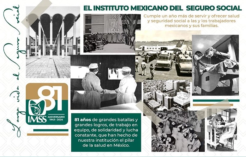 Monografía difundida por el IMSS con motivo de su 81 aniversario, el 19 de enero de 2024. Foto tomada de X @Tu_IMSS

