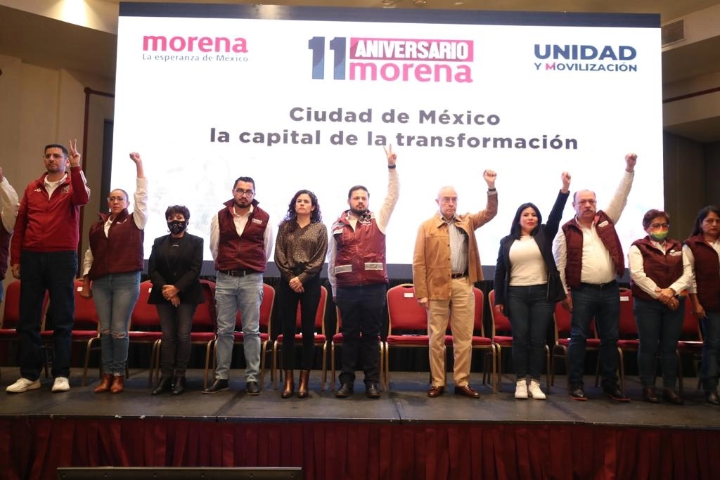 El Comité Ejecutivo Estatal de Morena en la Ciudad de México invita al evento de celebración del Décimo Primer aniversario de ese partido político en avenida Revolución 333, Courtyard México City Marriot, en la Ciudad de México, el 2 de octubre de 2022. Foto María Luisa Severiano