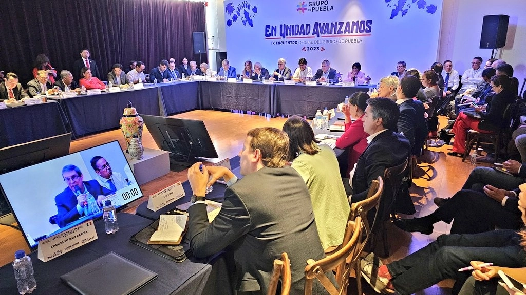 Participantes en el Grupo Puebla en imagen tomada del perfil de X de Evo Morales