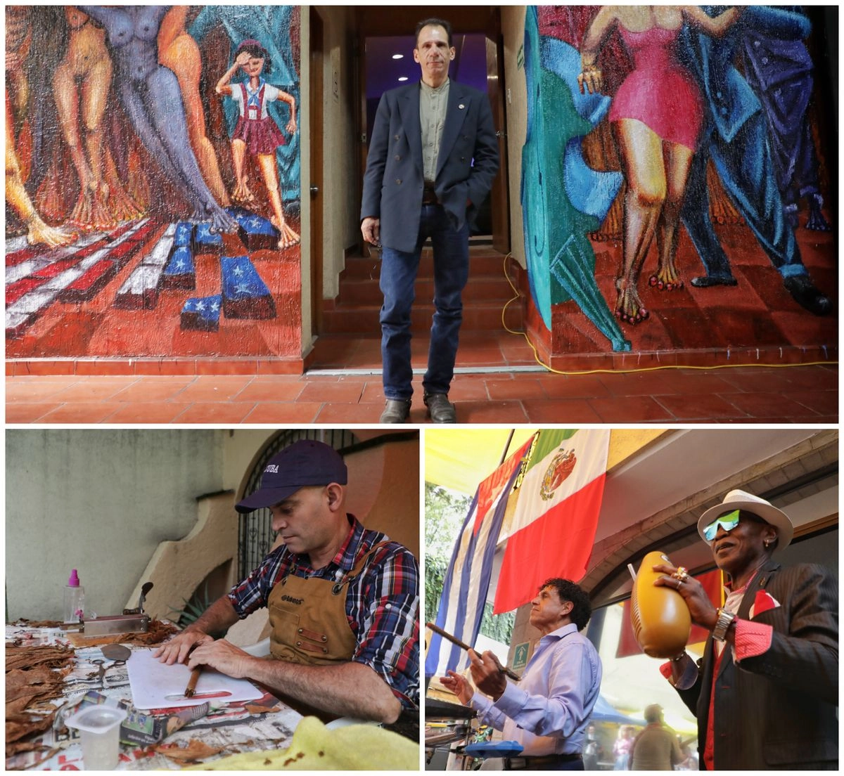  El muralista Polo Castellanos en el festejo, donde también se recordó el natalicio 106 de ‘El Bárbaro del ritmo’, en el recinto cultural, ubicado en Bulevard Adolfo López Mateos 16, San Ángel Inn. 