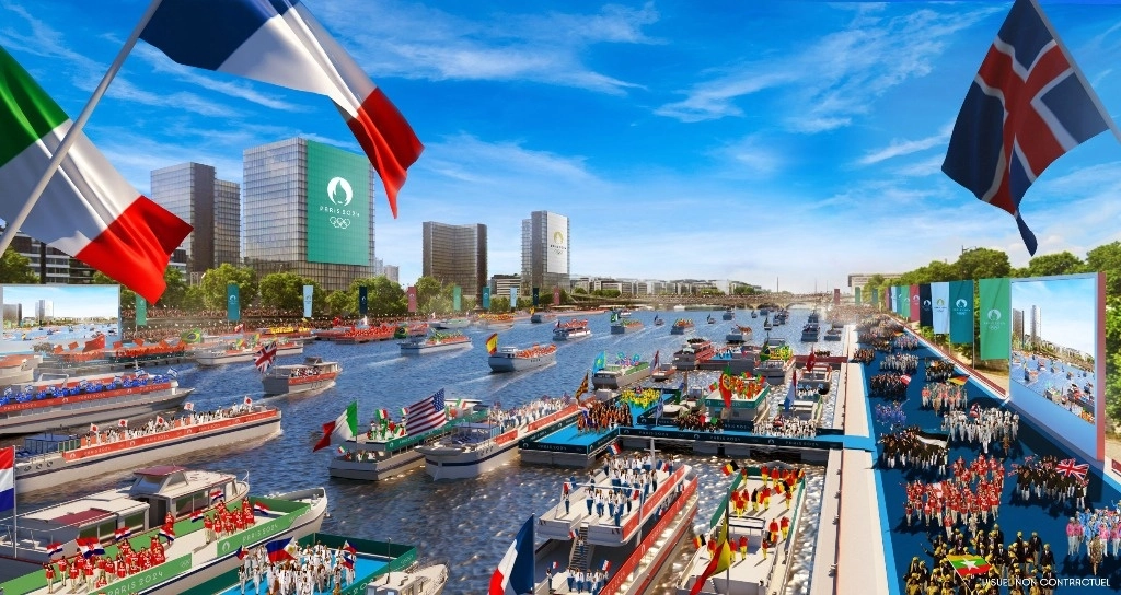 La ceremonia de apertura de los Juegos Olímpicos de París 2024 comenzará a las 19:30 hora local, anunciaron los organizadores, que se preparan para la recta final antes de la cita deportiva. Ilustración publicada el 15 de diciembre de 2021. Foto Florian Hulleu / París 2024 / Afp