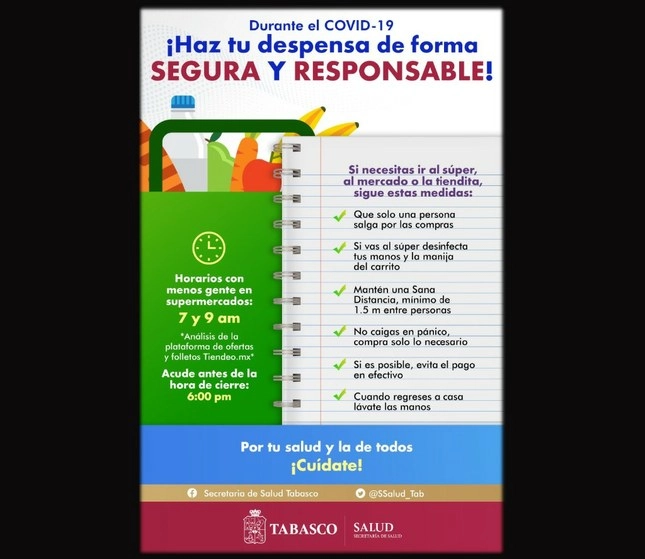 Los ayuntamientos de Tabasco amplían las medidas preventivas ya que el aumento de positivos con Covid-19 coloca a la entidad en el cuarto lugar nacional en fallecimientos y en quinto lugar de contagios. Imagen tomada del Twitter de @Gobierno_Tab