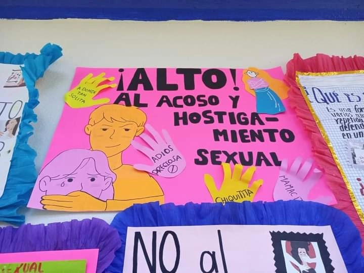 Carteles realizados por alumnos del Colegio de Bachilleres de San Luis Potosí para el Día Internacional de la Mujer. Imagen tomada de www.facebook.com/DGCbslpOficial/