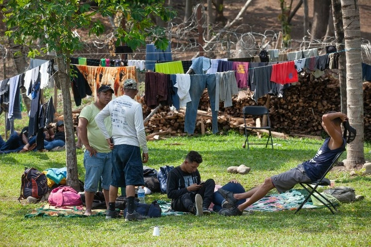 Migrantes en el albergue Belén, en Tapachula, Chiapas. Foto Víctor Camacho/ archivo