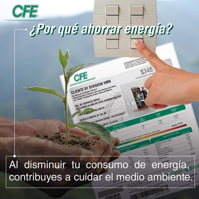 Imagen tomada de la cuenta de twitter @CFEmx