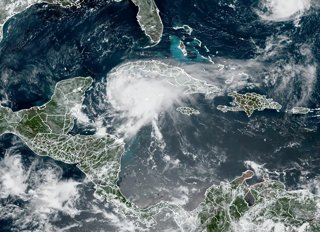 Imagen satelital de la tormenta Grace. Foto Afp