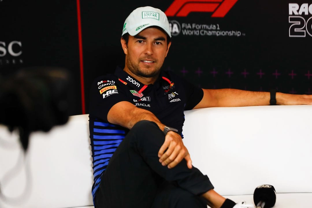 El piloto mexicano ‘Checo’ Pérez durante la conferencia de prensa previo al Gran Premio de México, el 24 de octubre de 2024. Foto 