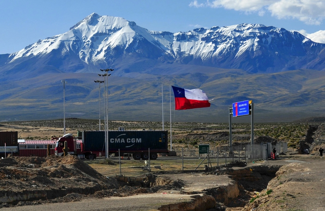 La aduana fronteriza en Colchane, Chile, cerca de Pisiga, Bolivia. Foto Afp