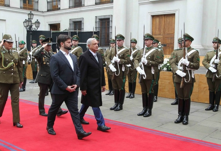 El presidente de México asistió a la ceremonia por la conmemoración de 50 años del Golpe de Estado en Chile. Foto Presidencia 