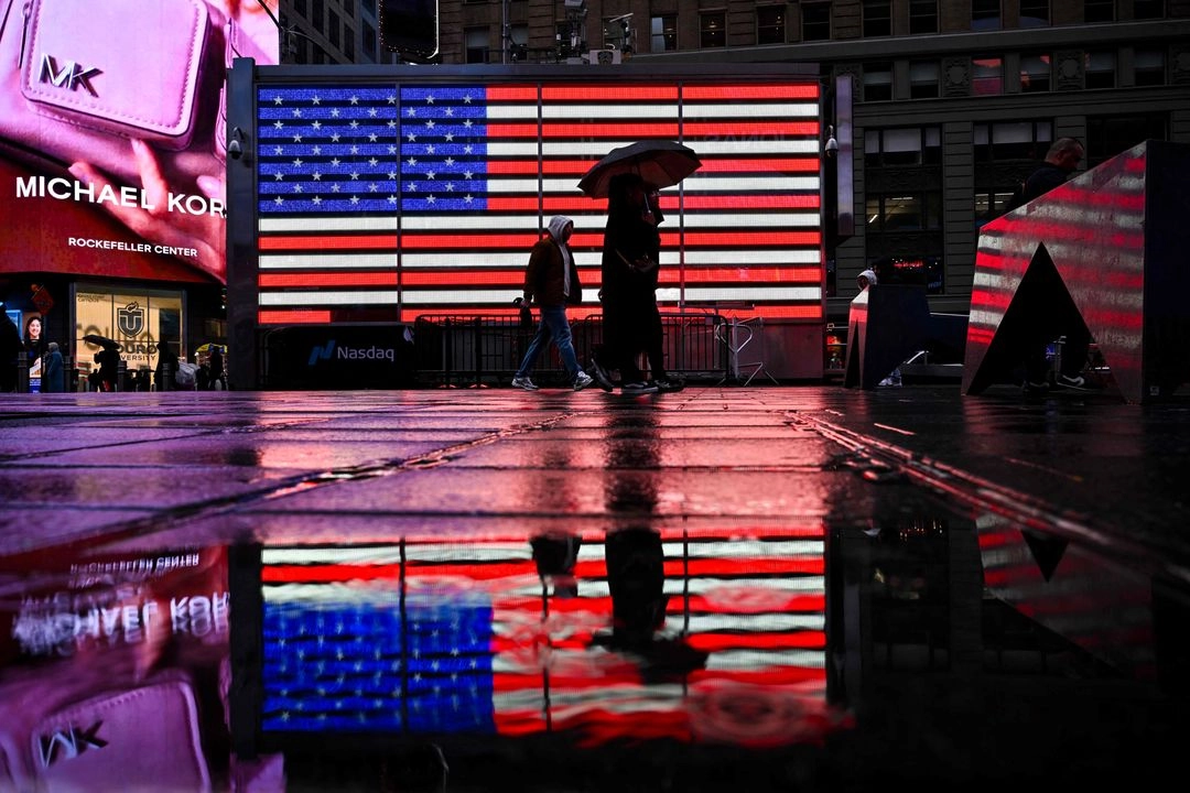 Times Square en la ciudad de Nueva York, el 11 de abril de 2025.