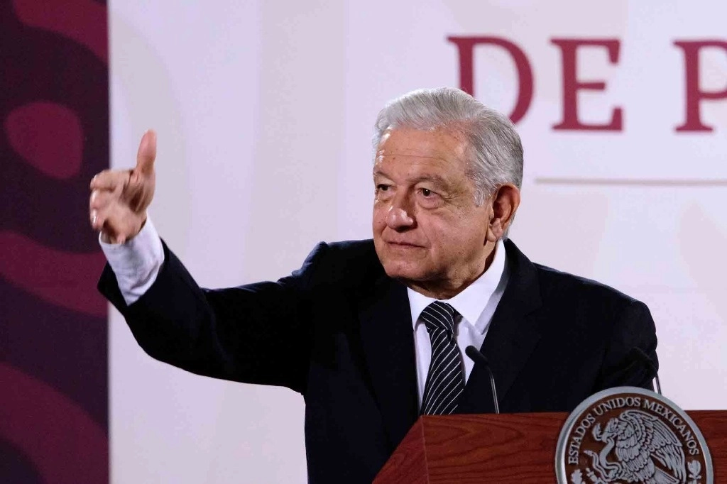 El presidente López Obrador durante su conferencia matutina desde Palacio Nacional, el 23 de mayo de 2024. Foto cortesía Presidencia