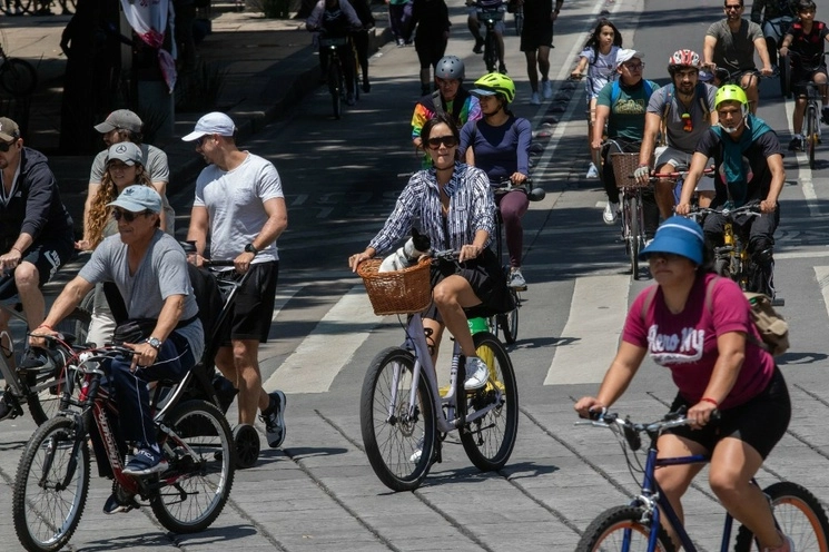 Agrupaciones de ciclistas de Edomex invitaron a la rodada por la seguridad en el Valle de Teotihuacán. Foto Cuartoscuro / Archivo