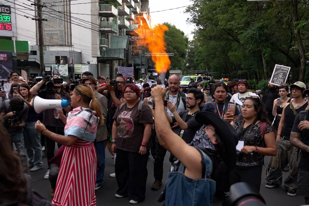 Primera marcha contra la gentrificación en la Ciudad de México, el 4 de julio de 2025.