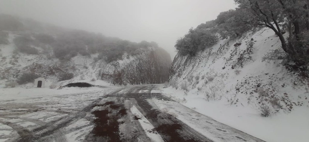Por nevadas fueron cerrados los tramos carreteros en la región de la sierra Tarahumara. Protección Civil de Chihuahua