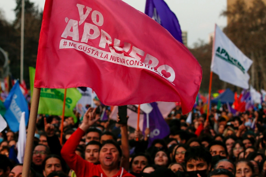 Evento masivo en favor de la nueva Constitución en Chile, la cual será votada el domingo 4 de septiembre. Foto Ap