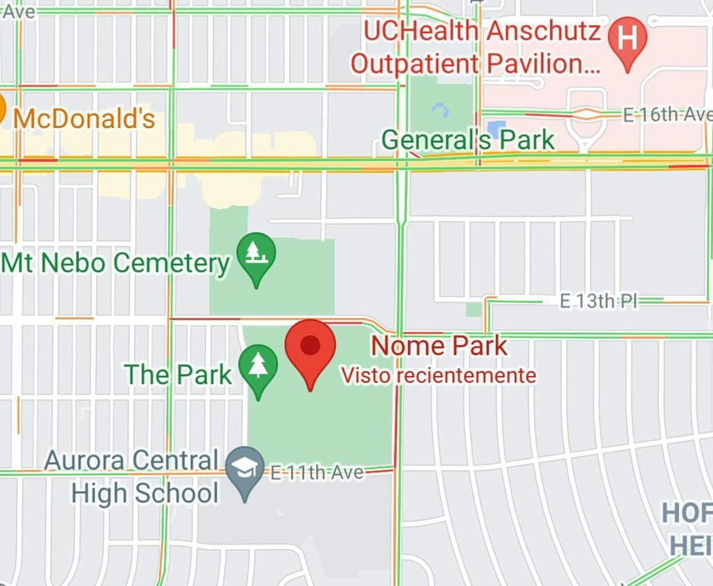 El tiroteo se registró en un parque en Colorado, al noroeste de Estados Unidos. Imagen de Google Maps
