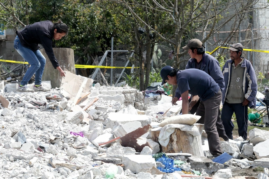 Área de escombros de una explosión en Puebla, en 2017. Foto Cuartoscuro