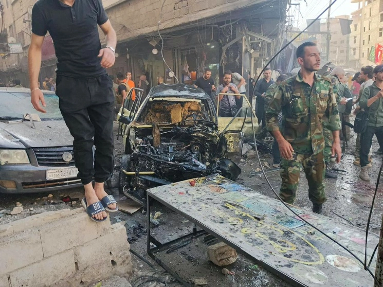 Al menos cinco personas murieron y otras 26 resultaron heridas en Siria al explotar un artefacto cerca de un lugar de peregrinación chiíta al sur de Damasco, el 27 de julio de 2023. Foto Afp 