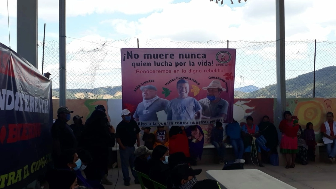 Cipog-EZ exige justicia por los asesinatos de Moisés Cuapipistenco, Adán Linares y Guillermo Hilario Morales. Foto Tomada de https://www.facebook.com/CIPOGEZ/ 