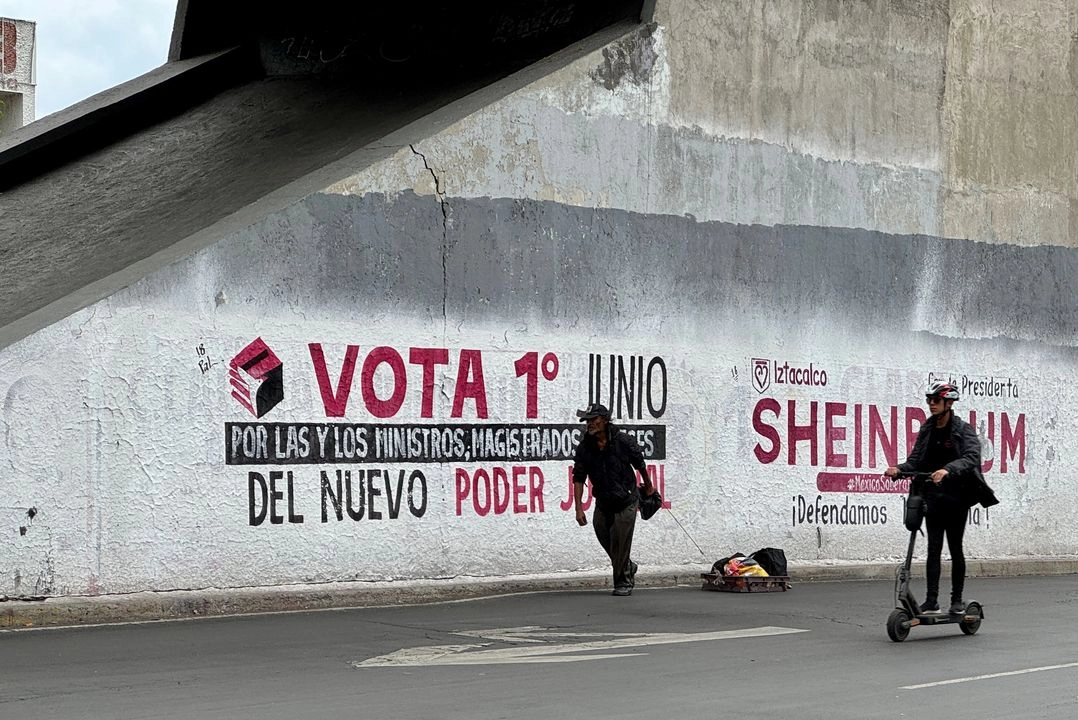 Propaganda de la primera contienda electoral para renovar el Poder Judicial en México. Foto 