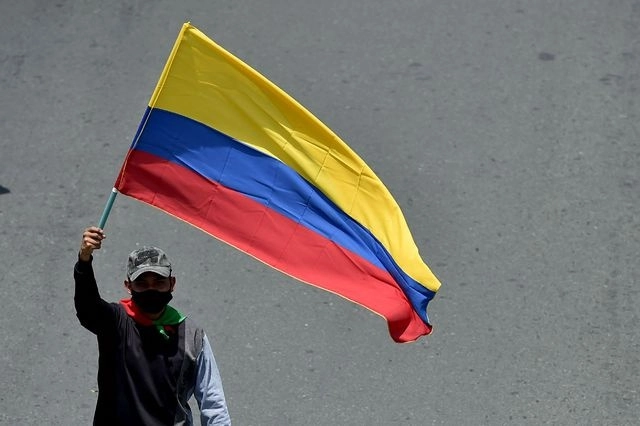 Persona durante una protesta en la ciudad de Cali, Colombia. Foto Afp