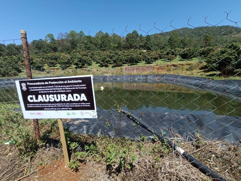 Desde diciembre de 2023 han sido clausuradas 15 ollas de captación de agua en Michoacán. Foto tomada de X @proammich