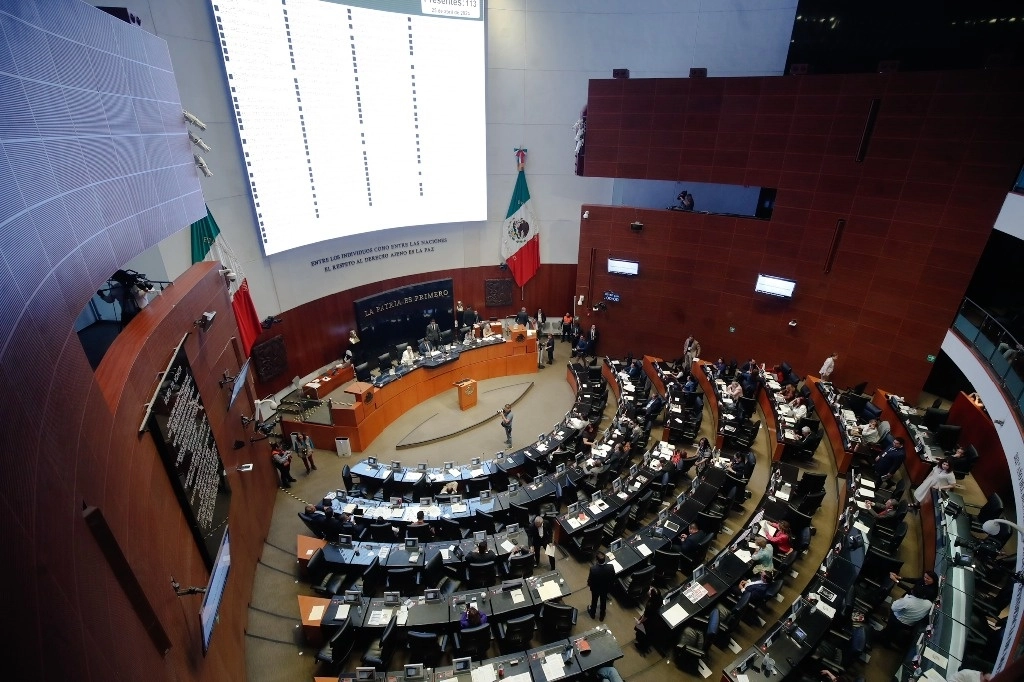 Perspectiva de la sala de sesiones del Senado de la República. Foto Cristina Rodríguez